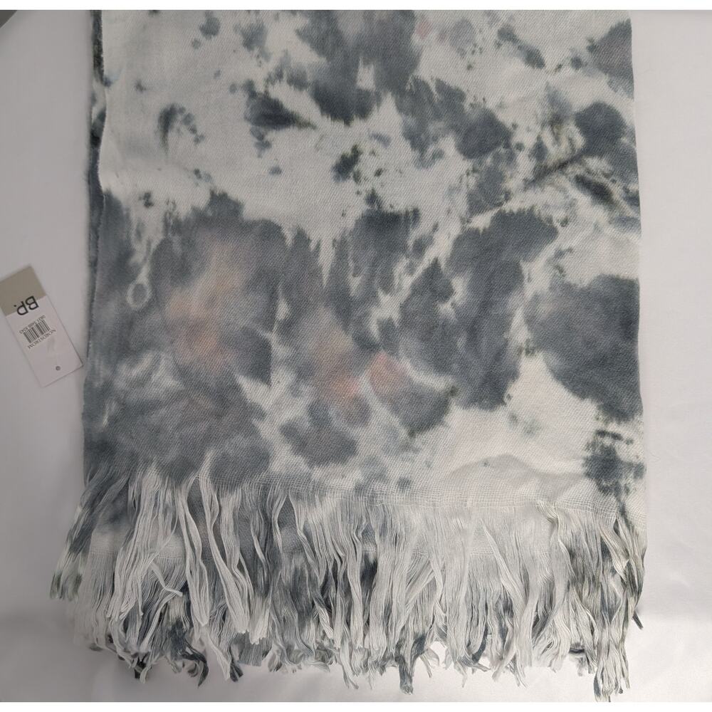 Tie Dye Fringe Scarf by BP in Gray White Pink - Picture 6 of 13